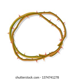 The Round frame from thorns isolated on a white background, frame for your photo or text, vector illustration