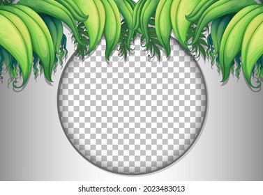 Round frame transparent with tropical leaves template illustration