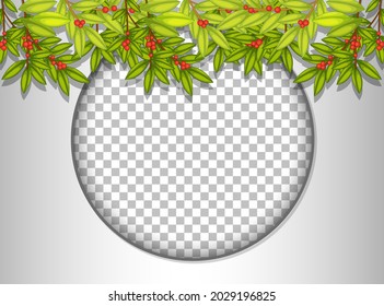 Round frame transparent with tropical leaves template illustration