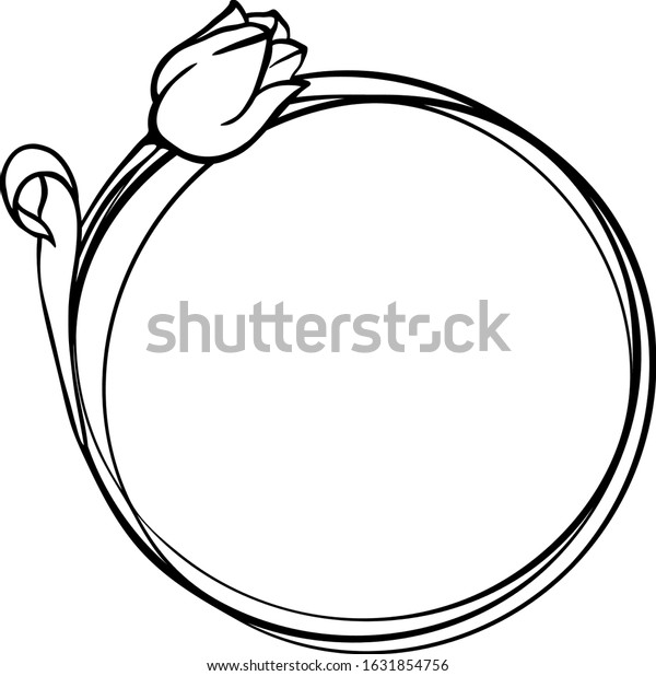 Download Round Frame Tulips Decorative Frame Cutting Stock Vector Royalty Free 1631854756