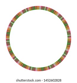Round frame vector vintage pattern design template. Circle border designs plaid fabric texture. Scottish tartan background for collage art, gif card, handmade crafts.