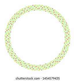 Round frame vector vintage pattern design template. Circle border designs plaid fabric texture. Scottish tartan background for collage art, gif card, handmade crafts.