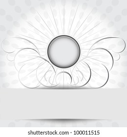 round frame with Victorian wings White background