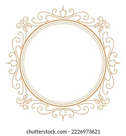 Round frame vintage Circle flourish label vector