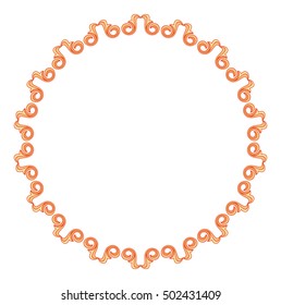 Round frame in vintage style. Vector custom element for design artworks.