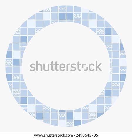 Round frame with with waves. A more nautical background is perfect for holiday, children's party designs.