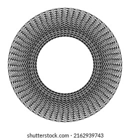 round frame weaving isolated vector drawing