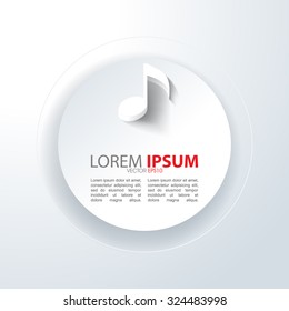 round frame with white ring outline music note elements. eps10 vector illustration
