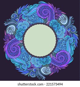 Round frame winter ornate