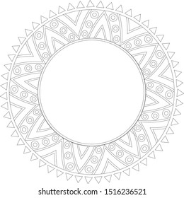 Round frame without text. Mexican pattern. Doodle. Dia de los muertos.
