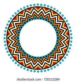 Round frame without text. Place for text. Mexican pattern.