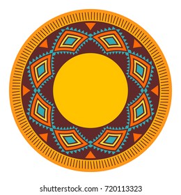Round frame without text. Place for text. Mexican pattern.