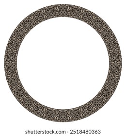 Marco redondo, pieza de trabajo para su diseño. Ornamento tradicional de Asia media, uzbeko, tayiko nacional decoración asiática para placa, textil, de ropa, yurtas y diseño de impresión. Marco circular. Arenado 