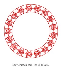 Round Frame, workpiece for your design. Traditional Turkic ornament, national Asian decor for design plate, textile, of clothes, yurts, embroidery and print. Sandblasting. Circle frame. 