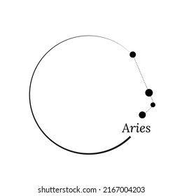 Rundrahmen, Kranz und Zodiac Schild Aries. Vektorgrafik für Werbedesign, astrologische, esoterische, magische Zustände, Persönlichkeitsforschung