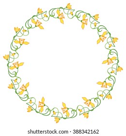 Round frame with yellow flowers