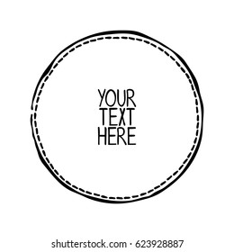 Round frame. Your text here. Isolated vector object on white background.