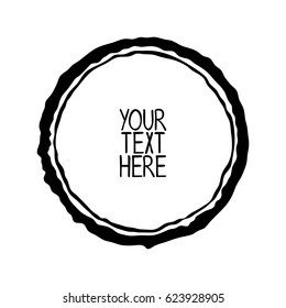 Round frame. Your text here. Isolated vector object on white background.