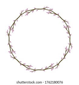 marcos redondos con ramas y motivos de hoja, bordes con estilo natural, bordes para texto o pancartas con fondo blanco.
