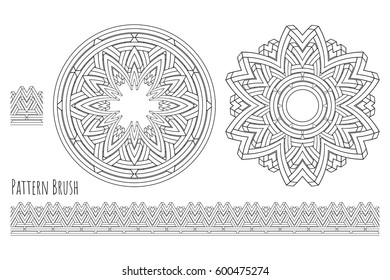 Round frames in ethnic style. Vintage elements for your design
