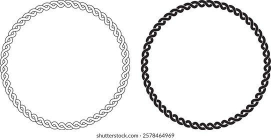 Round frames Linear border abstract circle knot Band celtic