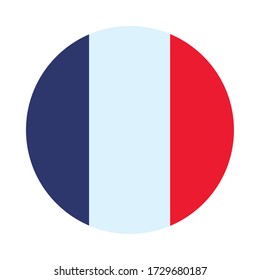 round france flag icon over white background, flat style, vector illustration