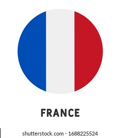 Round France flag vector icon isolated, France flag button