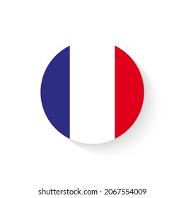 Round france flag vector icon isolated, france flag button