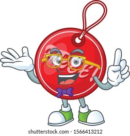 Round Free Christmas tag cartoon character geek