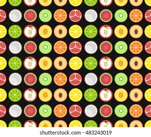 round fruit seamless  pattern design flat icon