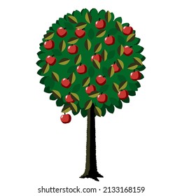 round fruit tree with low hanging fruit