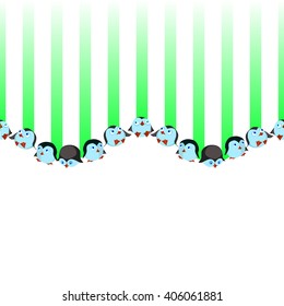 round and funny penguins sliding 