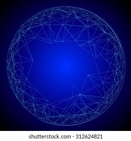 Round futuristic blue structure  - vector illutration 