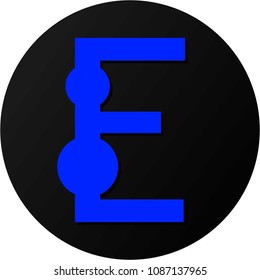 Round Futuristic Letter "E" Logo