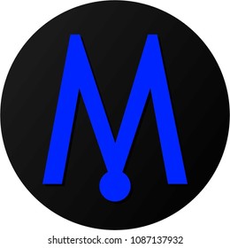 Round Futuristic Letter "M" Logo