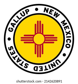 Round Gallup New Mexico United States Flag Clipart