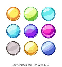 round game button set cartoon. web template, ui frame, app banner round game button sign. isolated symbol vector illustration