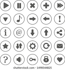 round game panel icon. Vector icons.