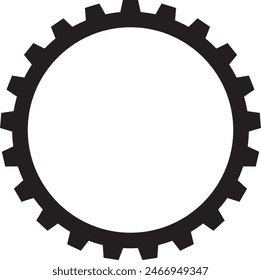 Runder Zahnradrahmen Industrie und Gewerbe. Ideal für Vintage-Label- oder Logo-Designs.