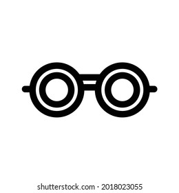 round geek nerd line glasses logo design simple flat minimalist