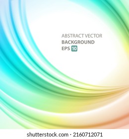Round geometric abstract shapes vector background. Green circle design with yellow dynamic futuristic rings. Rounded stripe gradient with creative curved finish and curved texture lines.
