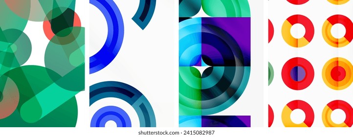 Round geometric elements and circles in background design for wallpaper, business card, cover, poster, banner, brochure, header, website