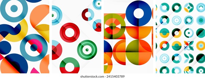Round geometric elements and circles in background design for wallpaper, business card, cover, poster, banner, brochure, header, website