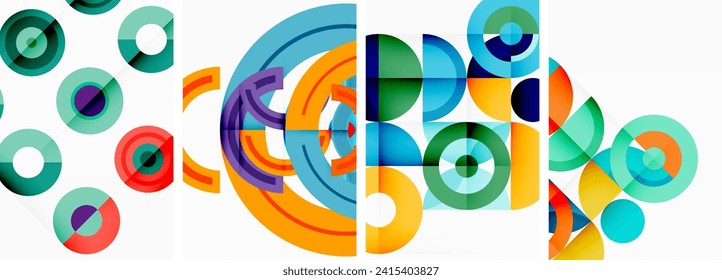 Runde geometrische Elemente und Kreise im Hintergrund, Design für Tapete, Visitenkarte, Abdeckung, Poster, Banner, Broschüre, Kopfzeile, Website