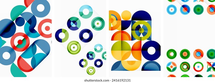 Round geometric elements and circles in background design for wallpaper, business card, cover, poster, banner, brochure, header, website