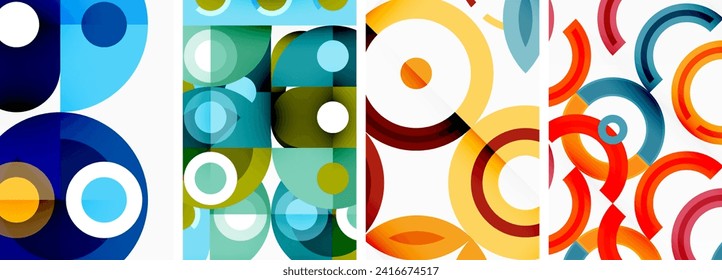 Round geometric elements and circles in background design for wallpaper, business card, cover, poster, banner, brochure, header, website