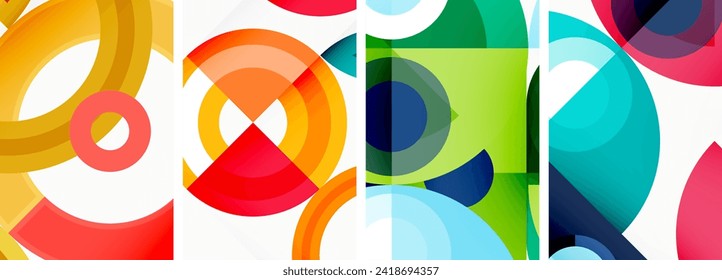 Round geometric elements and circles in background design for wallpaper, business card, cover, poster, banner, brochure, header, website
