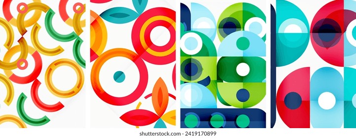 Round geometric elements and circles in background design for wallpaper, business card, cover, poster, banner, brochure, header, website