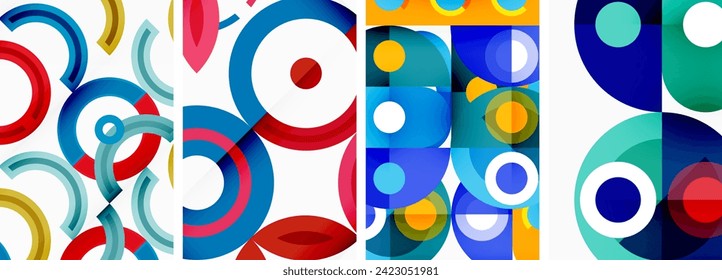 Round geometric elements and circles in background design for wallpaper, business card, cover, poster, banner, brochure, header, website