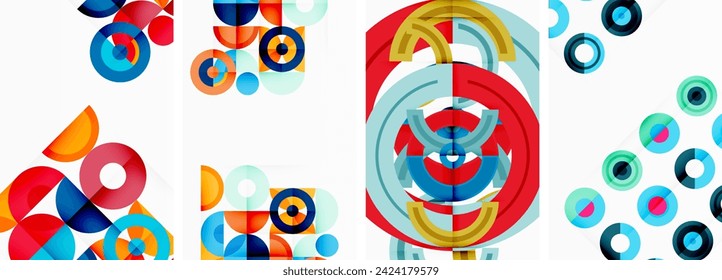 Round geometric elements and circles in background design for wallpaper, business card, cover, poster, banner, brochure, header, website